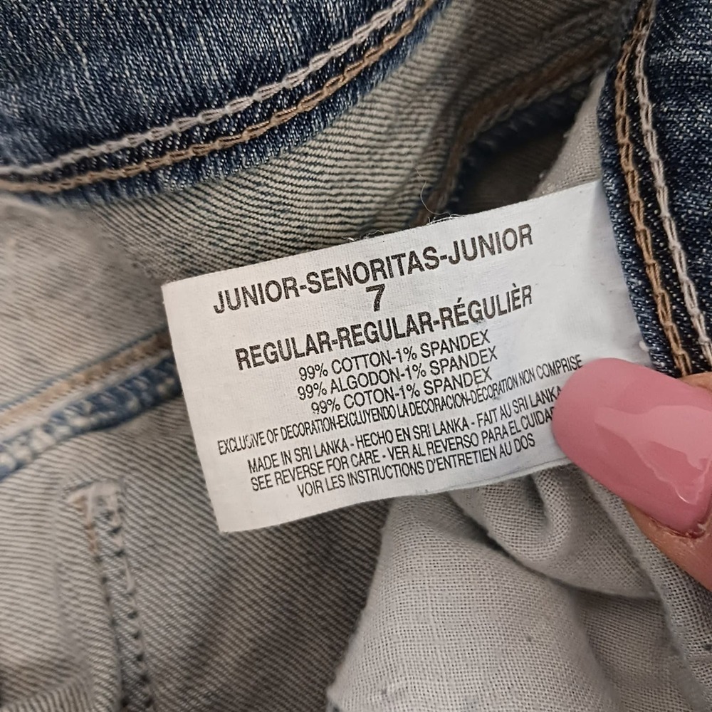 Y2K Flared Jeans Bell Flare Acid Wash Medium Blue Boho Bohemian Festival Vntg 7 - Picture 13 of 14